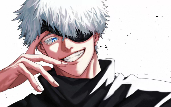 blindfold blue eyes white hair Satoru Gojo Anime Jujutsu Kaisen HD Desktop Wallpaper | Background Image