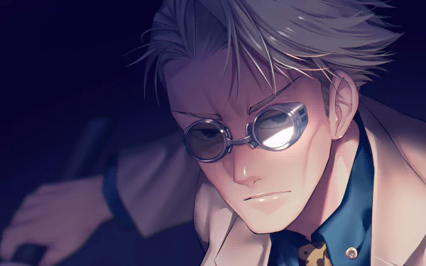Kento Nanami (Jujutsu Kaisen) anime close-up, sunglasses and suit, moody lighting — 4K Ultra HD PC desktop wallpaper and background.