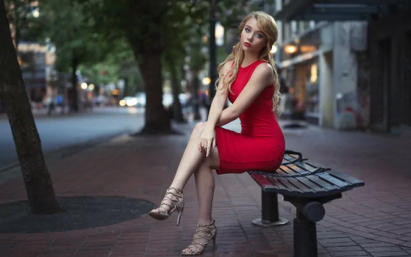 red dress high heels woman model HD Desktop Wallpaper | Background Image