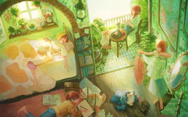 cat Anime woman anime cat HD Desktop Wallpaper | Background Image