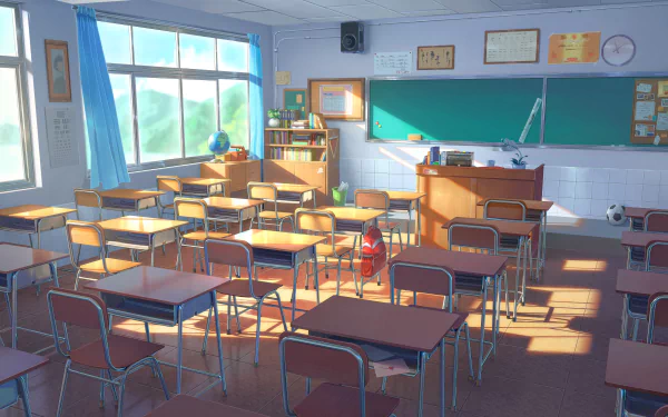 Anime classroom HD Desktop Wallpaper | Background Image