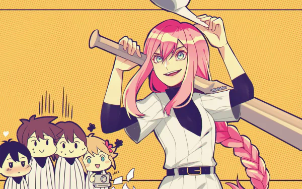 brown hair black hair pink hair baseball bat baseball Basil (Omori) Hero (Omori) Kel (Omori) Sunny (Omori) Aubrey (Omori) OMORI video game HD Desktop Wallpaper | Background Image