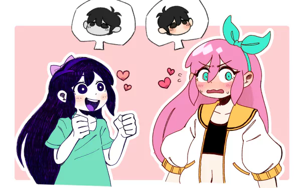 Sunny (Omori) Omori (Character) pink hair Aubrey (Omori) OMORI video game HD Desktop Wallpaper | Background Image