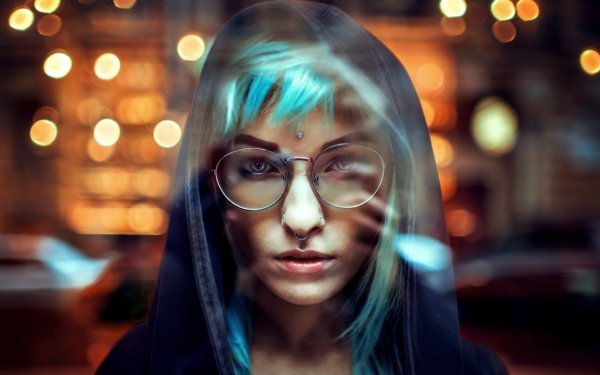 Women Face Model Bokeh Glasses HD Wallpaper | Background Image