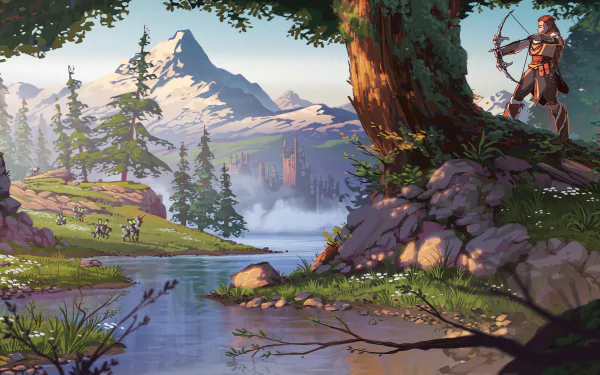 hunting Aloy (Horizon Series) video game Horizon Zero Dawn HD Desktop Wallpaper | Background Image