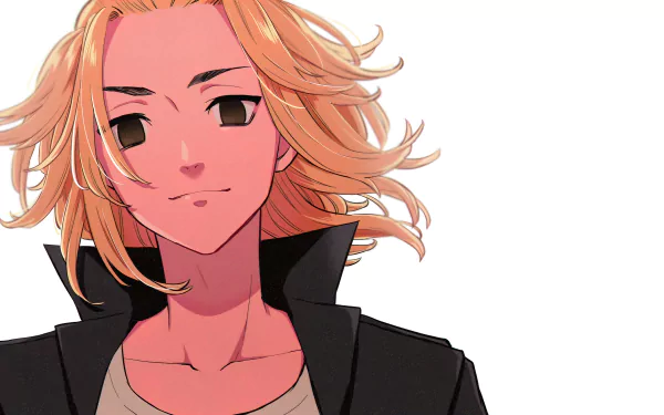 Mikey Manjiro Sano from Tokyo Revengers, depicted in vibrant 4K Ultra HD anime style, set against a clean white background for a striking PC desktop wallpaper.