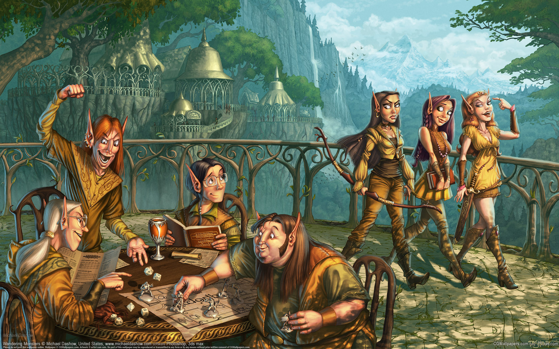 Fantasy elf desktop wallpaper.