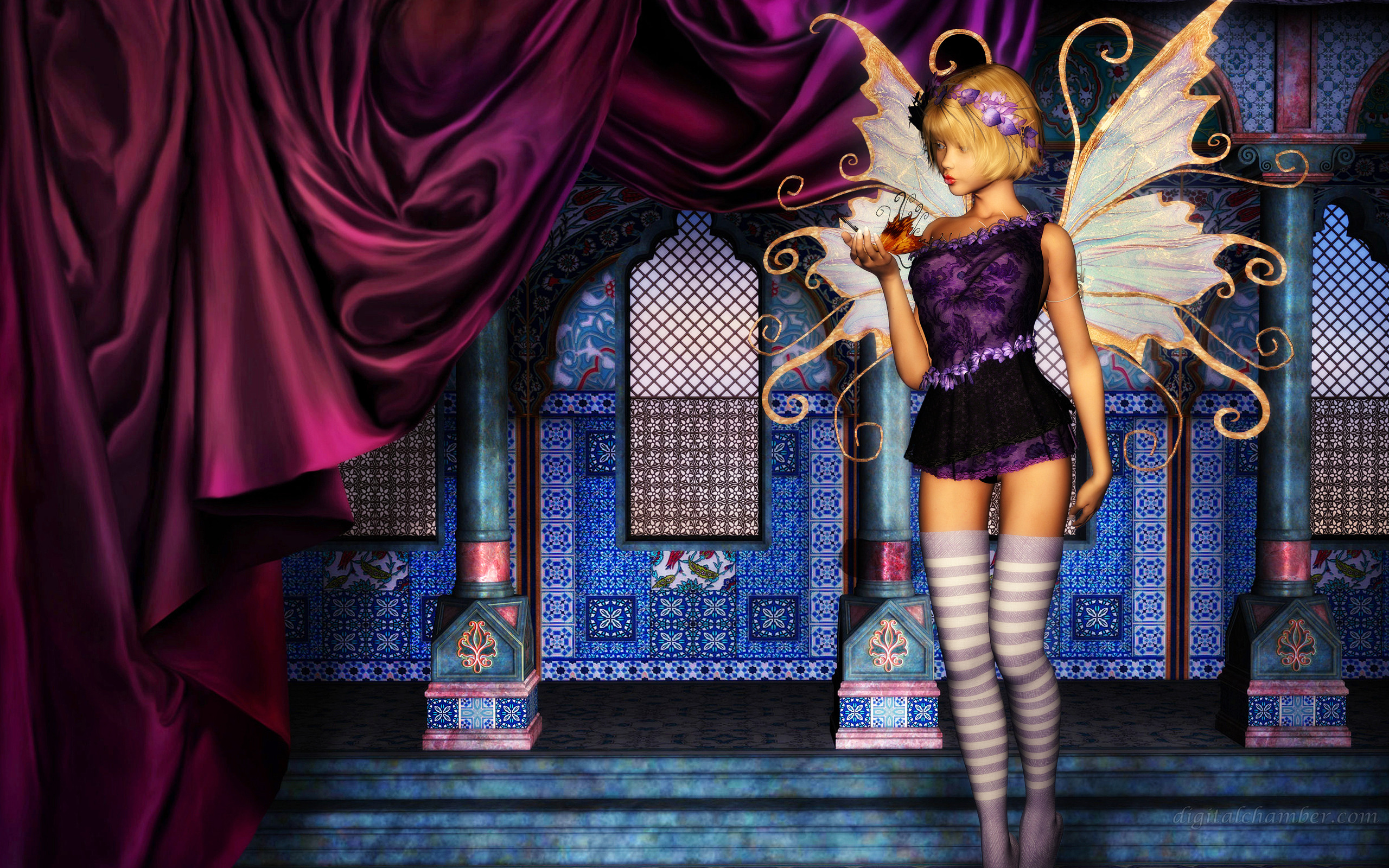 Fantasy fairy desktop wallpaper.