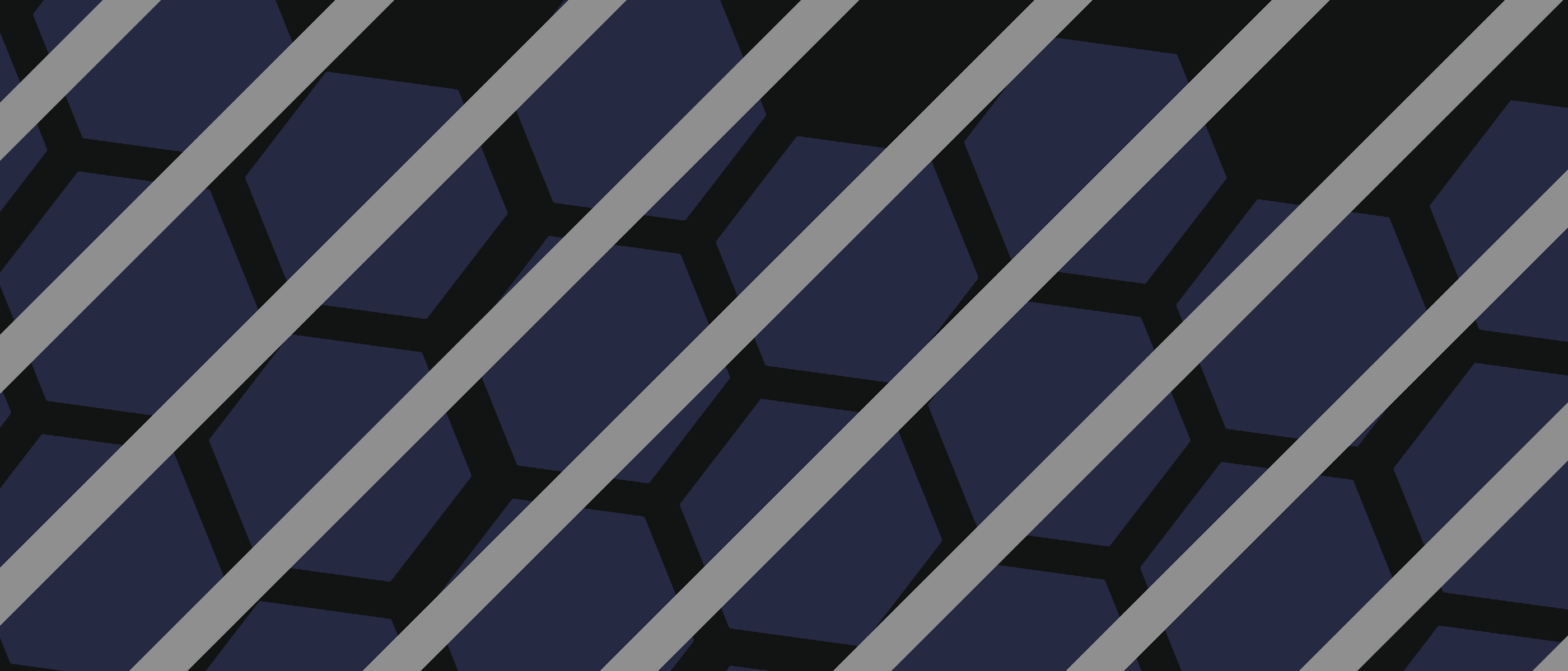Some light-gray colored Diagonal stripes with blue hexagon pattern behind it by spe
