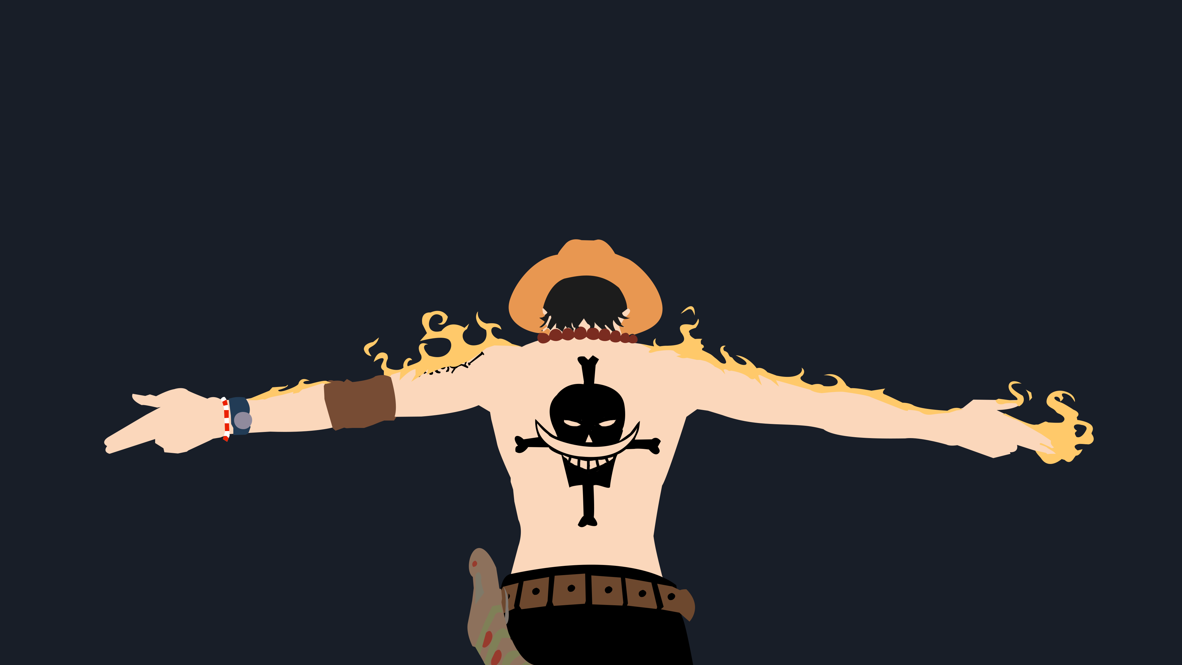 Ace One Piece Minimalist 4K Wallpaper #6.93