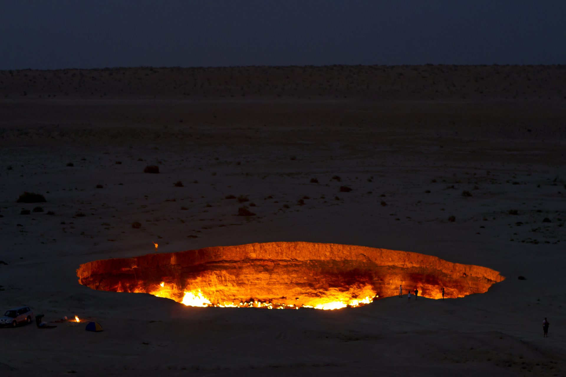 Earth Darvaza Gas Crater HD Wallpaper | Background Image