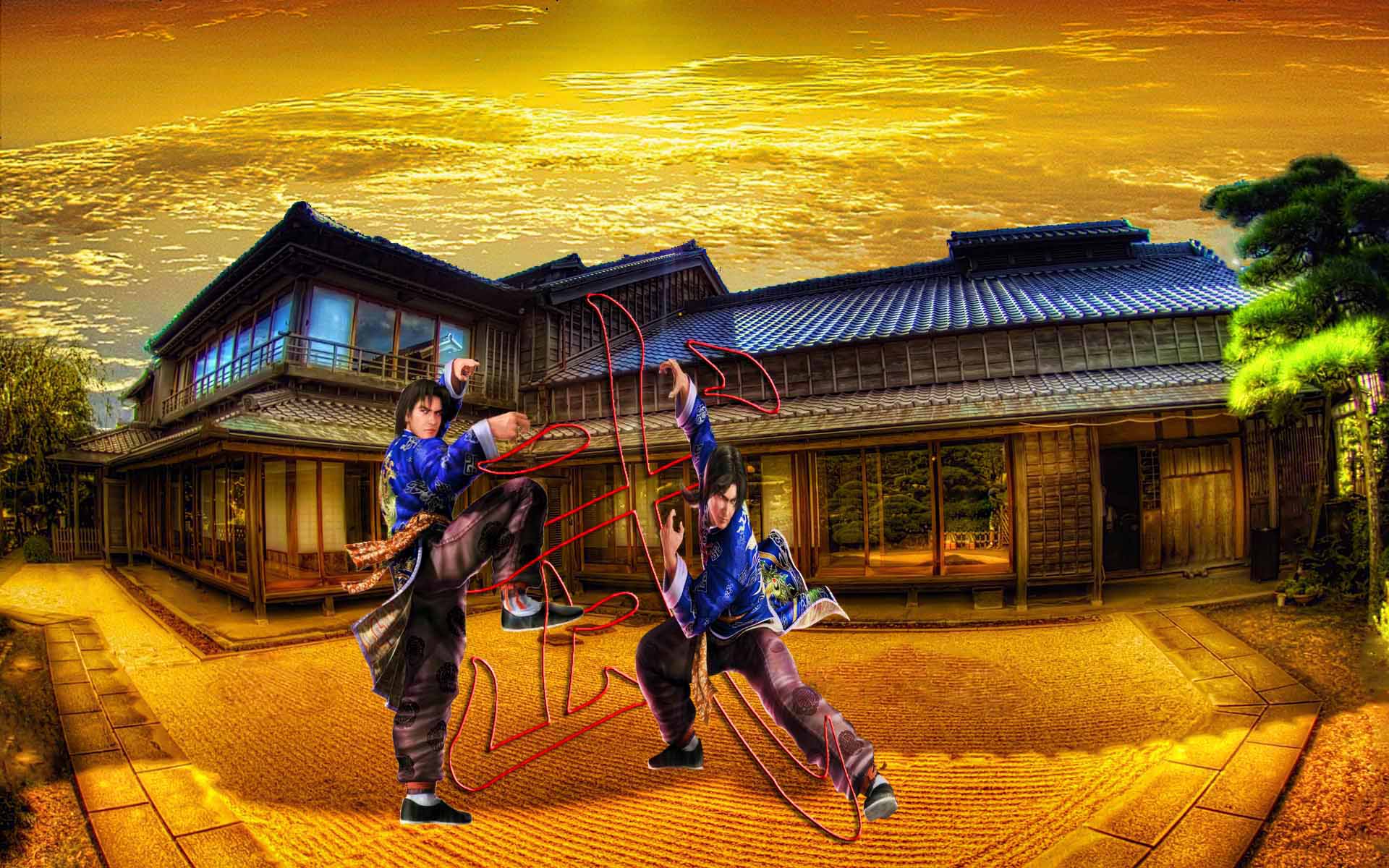 Tekken's Lei Wulong showcasing his martial arts skills in a captivating desktop wallpaper.