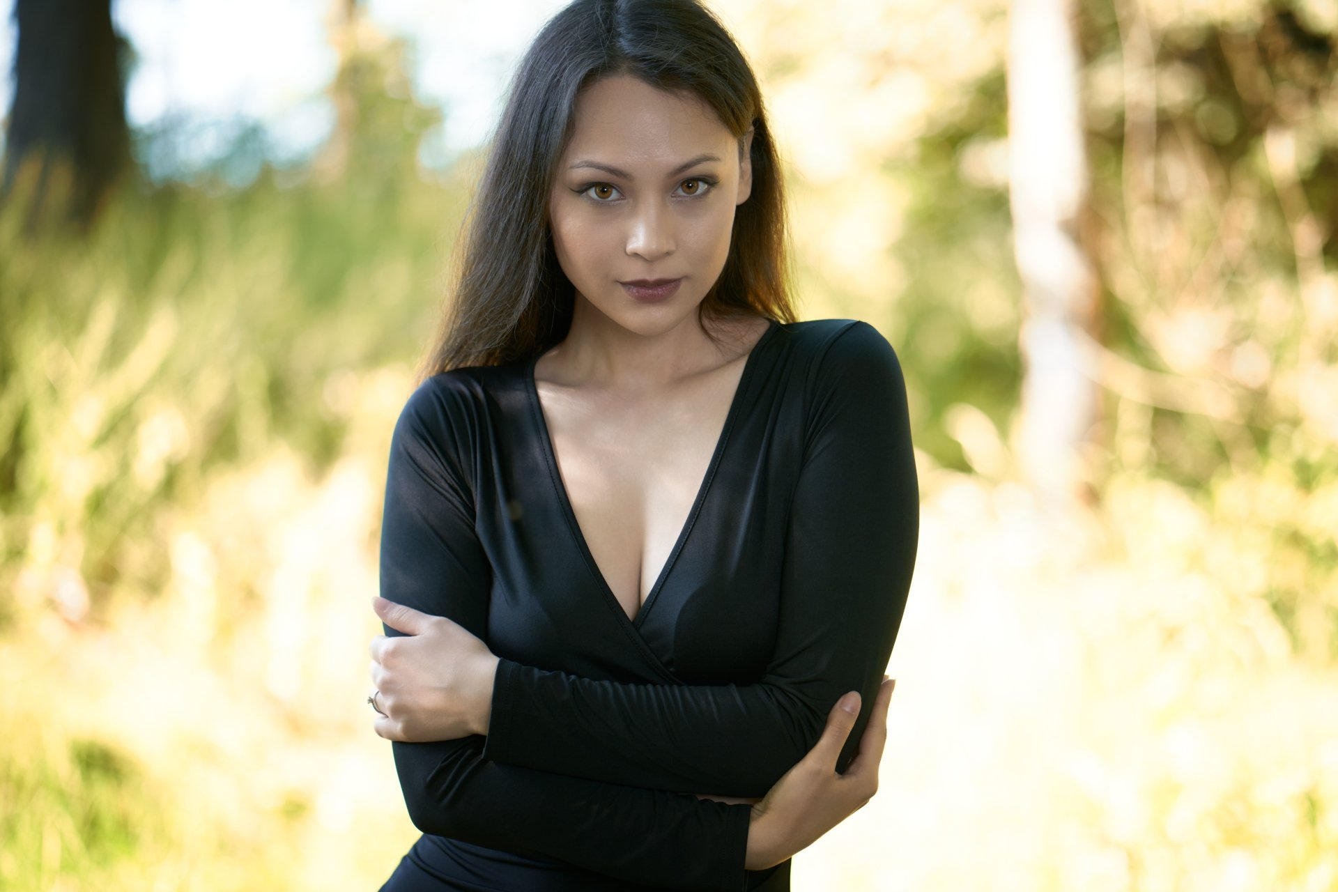 Download Depth Of Field Black Hair Woman Model 4k Ultra HD Wallpaper by Martin Fuhrmann