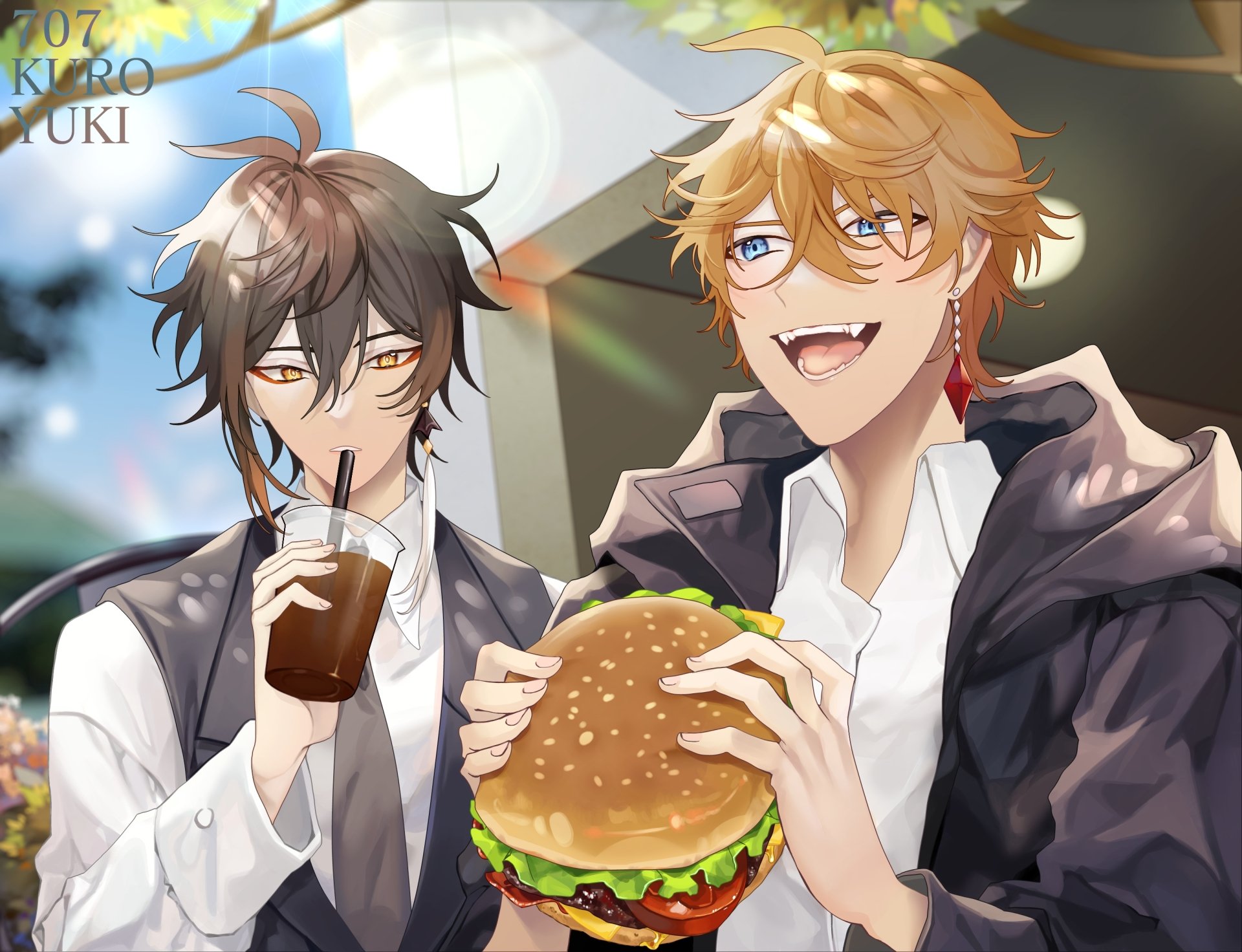 Download Zhongli (Genshin Impact) Tartaglia Childe (Genshin Impact) Video Game Genshin Impact HD Wallpaper by 707_kuroyuki