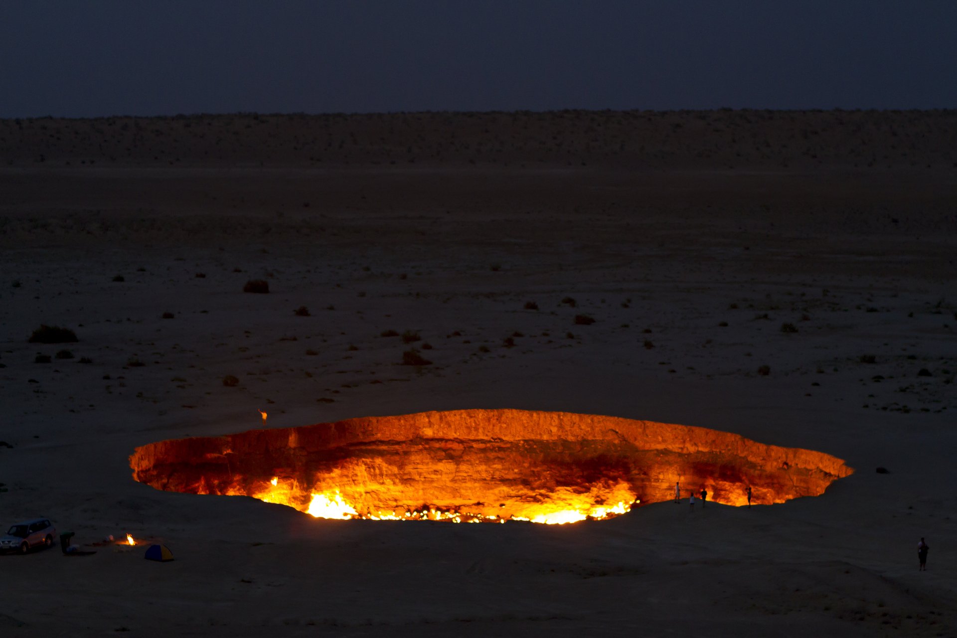 Download Turkmenistan Nature Darvaza Gas Crater HD Wallpaper