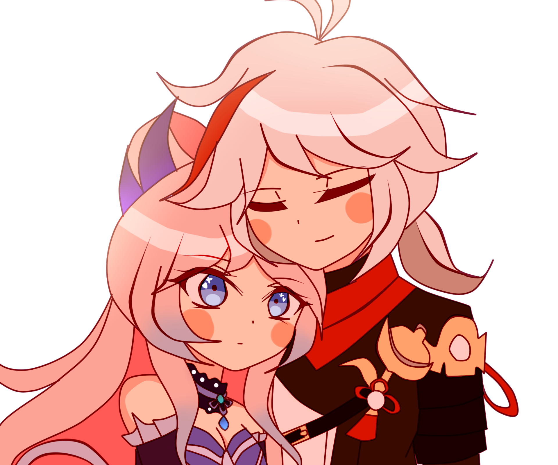 Download Sangonomiya Kokomi Kaedehara Kazuha (Genshin Impact) Video Game Genshin Impact HD Wallpaper by niikomochi