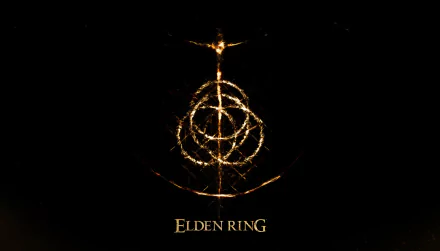 HD desktop wallpaper featuring the Elden Ring logo against a dark background.