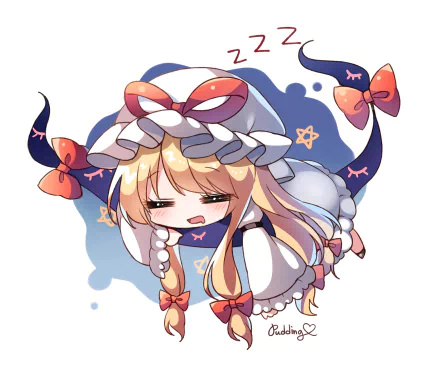 Yukari Yakumo chibi Anime Touhou HD Desktop Wallpaper | Background Image