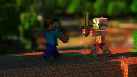 Zombie Pigman (Minecraft) piglet Steve (Herobrine Minecraft) video game Minecraft HD Desktop Wallpaper | Background Image