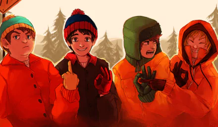 hoodie hat Kenny McCormick Kyle Broflovski Stan Marsh Eric Cartman TV Show South Park HD Desktop Wallpaper | Background Image