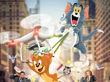 Michael Peña Chloë Grace Moretz Jerry (Tom and Jerry) Tom (Tom and Jerry) movie Tom & Jerry HD Desktop Wallpaper | Background Image