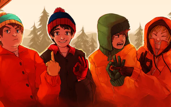 hoodie hat Kenny McCormick Kyle Broflovski Stan Marsh Eric Cartman TV Show South Park HD Desktop Wallpaper | Background Image