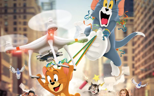 Michael Peña Chloë Grace Moretz Jerry (Tom and Jerry) Tom (Tom and Jerry) movie Tom & Jerry HD Desktop Wallpaper | Background Image