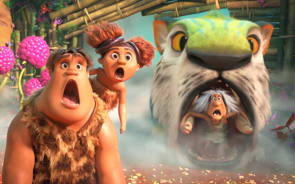 Gran (The Croods) Sandy (The Croods) Thunk (The Croods) movie The Croods: A New Age HD Desktop Wallpaper | Background Image