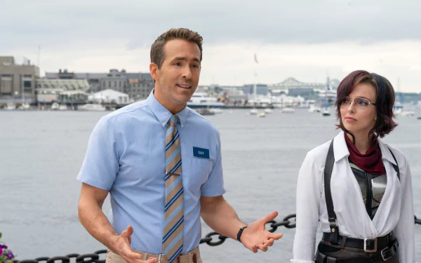Jodie Comer Ryan Reynolds movie Free Guy HD Desktop Wallpaper | Background Image