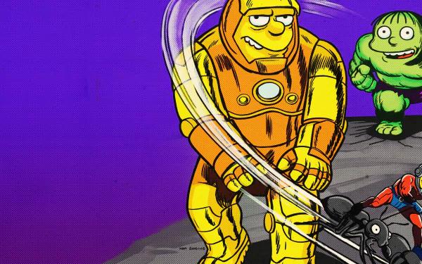 Ant-Man Hulk Iron Man Barney Gumble Ralph Wiggum Ned Flanders movie The Good, The Bart, and The Loki HD Desktop Wallpaper | Background Image