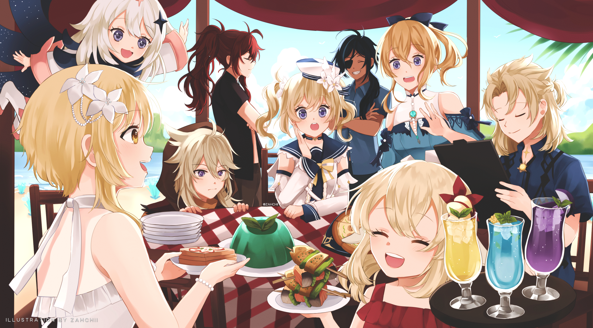 Download Kaeya (Genshin Impact) Diluc (Genshin Impact) Razor (Genshin Impact) Paimon (Genshin Impact) Lumine (Genshin Impact) Klee (Genshin Impact) Jean (Genshin Impact) Barbara (Genshin Impact) Albedo (Genshin Impact) Video Game Genshin Impact HD Wallpaper by Zahchii