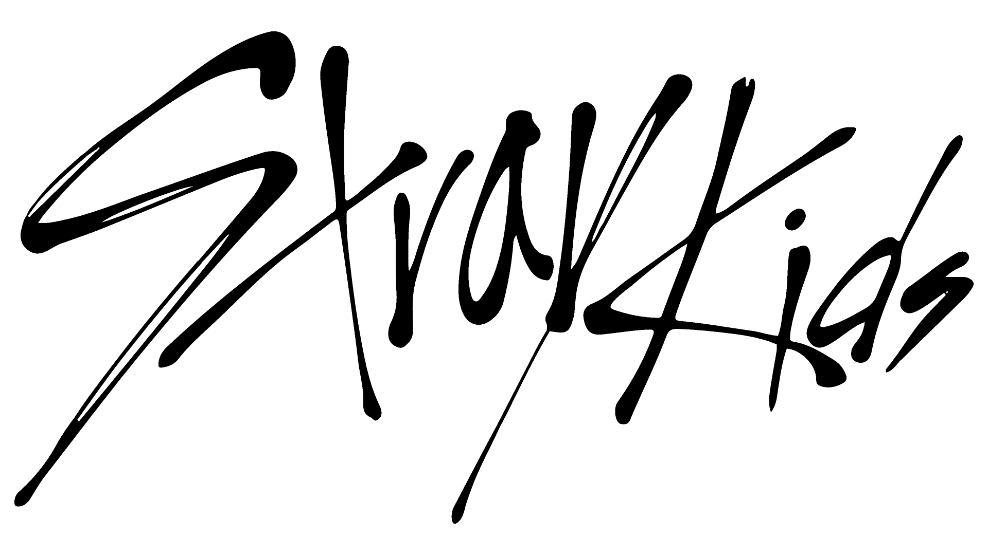Stray Kids logo in bold, dynamic strokes designed as a 4K Ultra HD K-pop music desktop wallpaper and background.