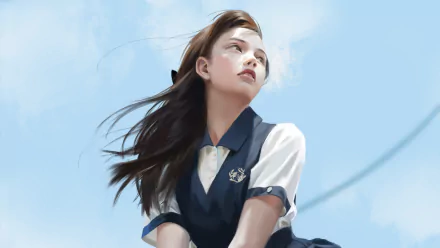 school uniform brunette woman artistic HD Desktop Wallpaper | Background Image