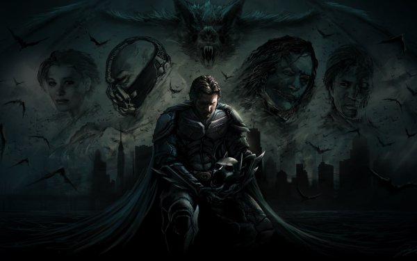 Movie The Dark Knight Trilogy Batman Movies Christian Bale Bane Joker Heath Ledger Two-Face Bat HD Wallpaper | Background Image
