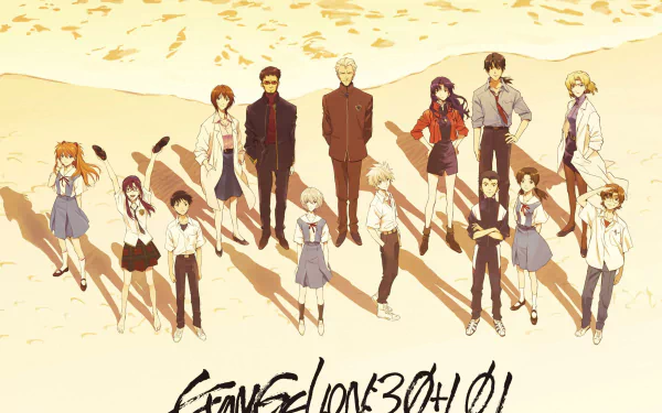 Toji Suzuhara Yui Ikari Hikari Horaki Gendo Ikari Rei Ayanami Asuka Langley Sohryu Mari Makinami Illustrious Kaworu Nagisa Kensuke Aida Shinji Ikari Anime Evangelion: 3.0+1.0 Thrice Upon a Time HD Desktop Wallpaper | Background Image