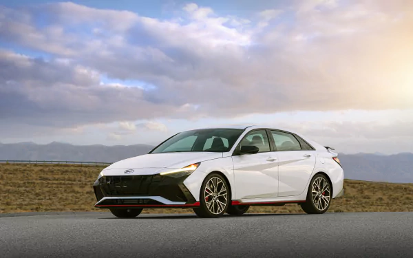  2022 White Hyundai Elantra N (CN7)