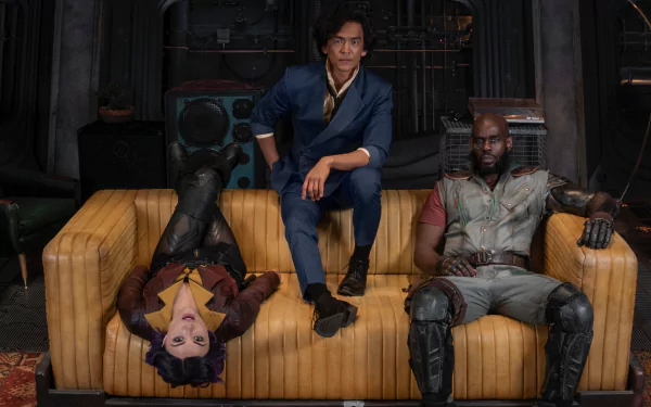Jet Black Mustafa Shakir Faye Valentine Daniella Pineda Spike Spiegel John Cho TV Show Cowboy Bebop HD Desktop Wallpaper | Background Image