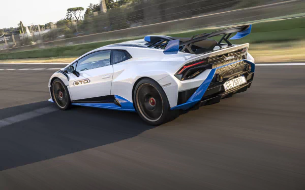 supercar white car vehicle Lamborghini Huracán STO HD Desktop Wallpaper | Background Image