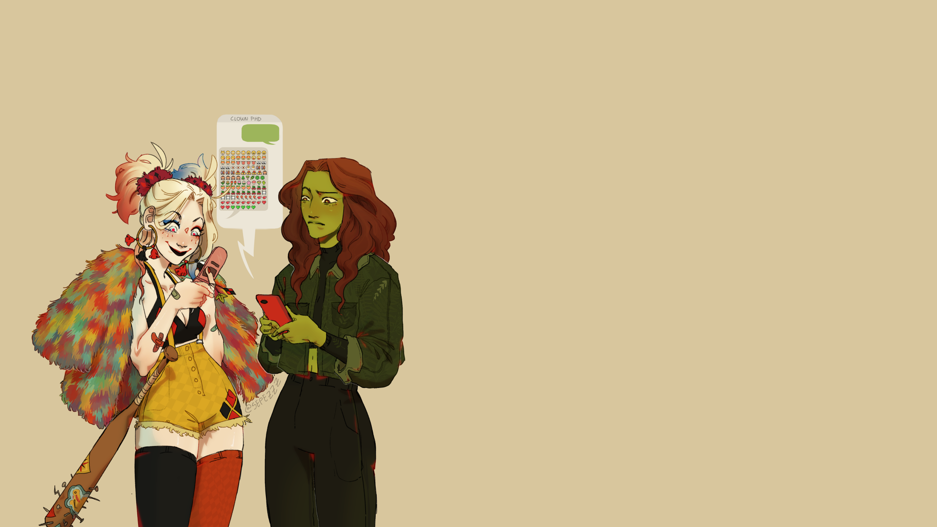 Download Poison Ivy Harley Quinn Comic DC Comics 4k Ultra HD Wallpaper