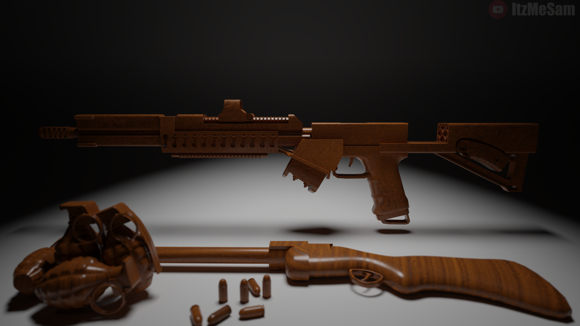 Download Wood Carving Grenade Rifle Man Made Shotgun 4k Ultra HD Wallpaper by ItzMeSam