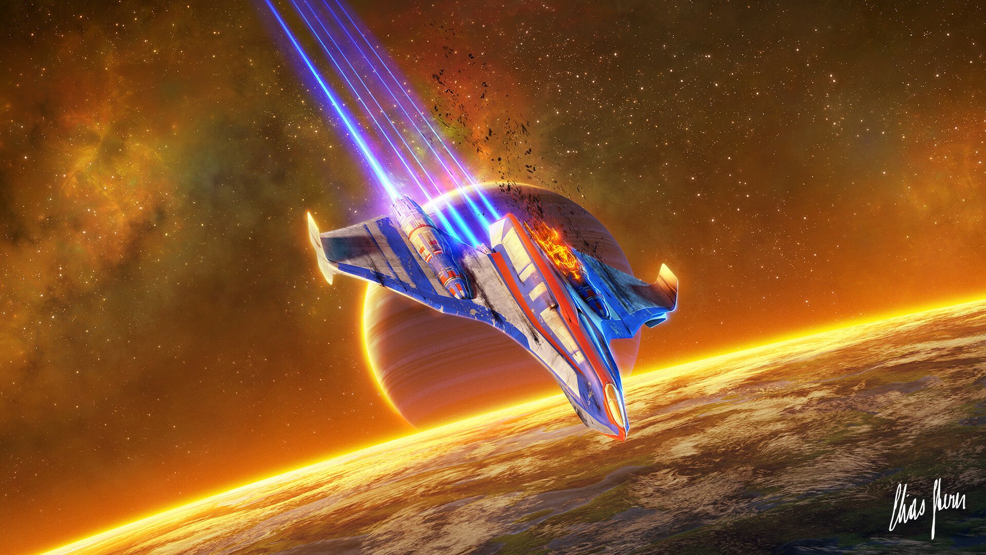 Download Sci Fi Spaceship HD Wallpaper by Elias Stern