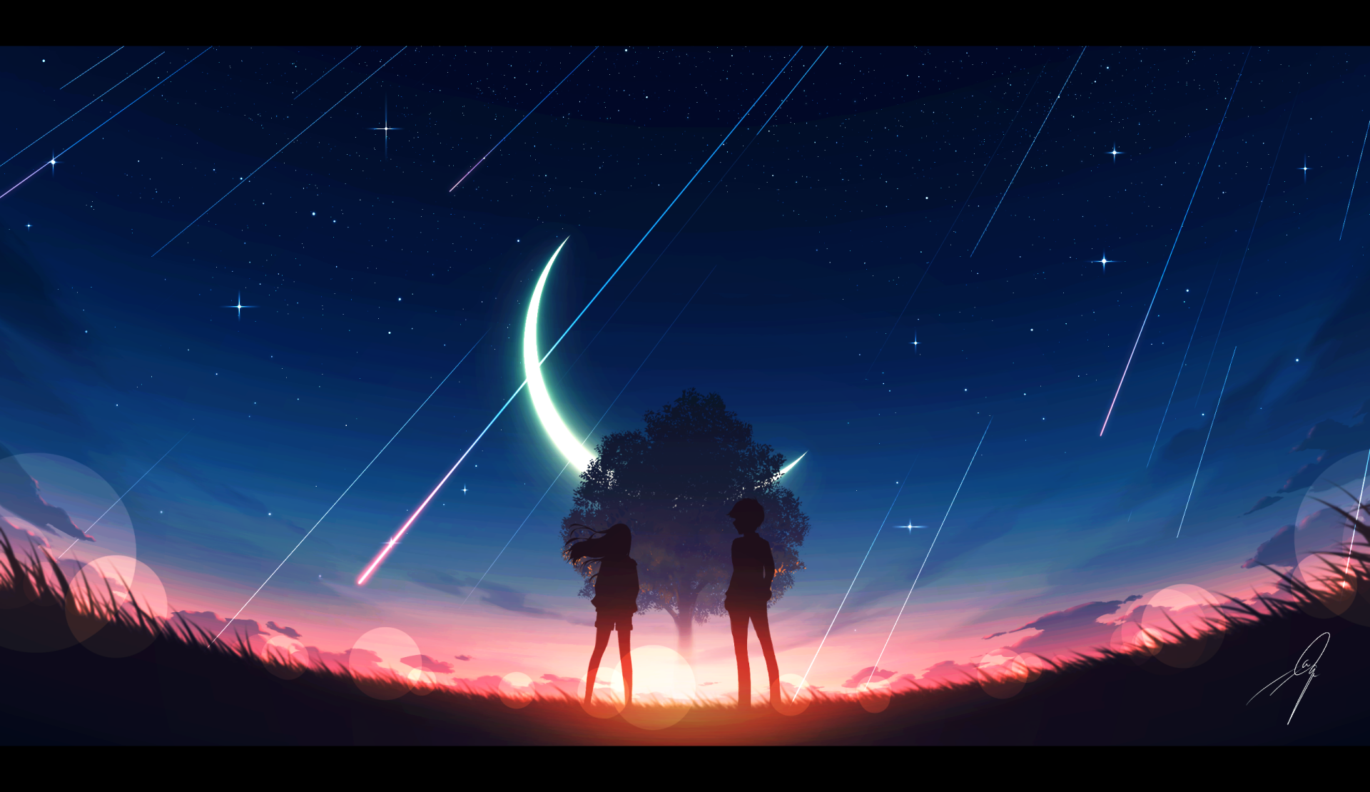 Download Starry Sky Sky Anime Girl Anime Girl HD Wallpaper by Nengoro(ネ ...