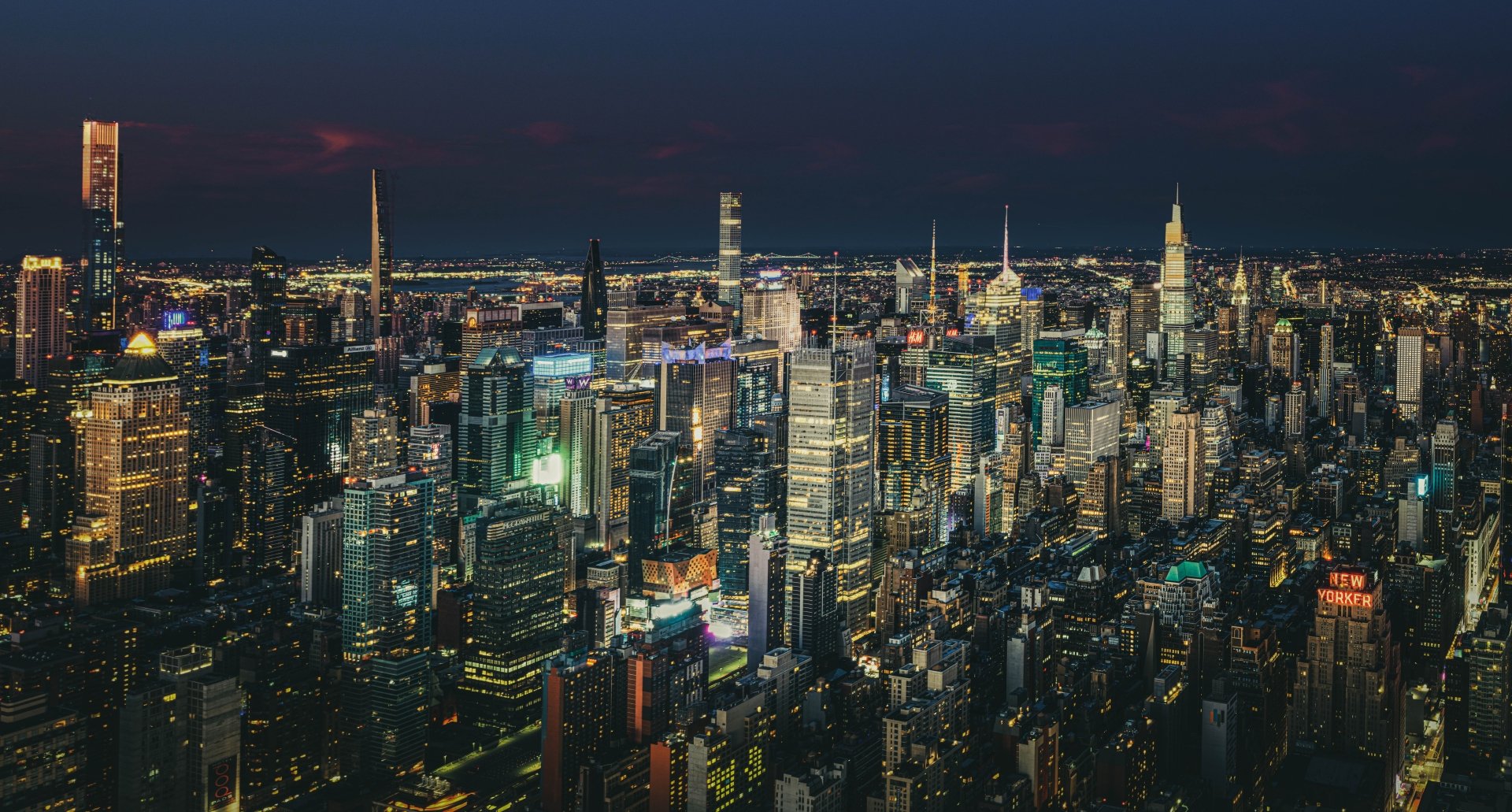Midnight Manhattan 8K Ultra HD Skyscraper Cityscape 10000x5368 