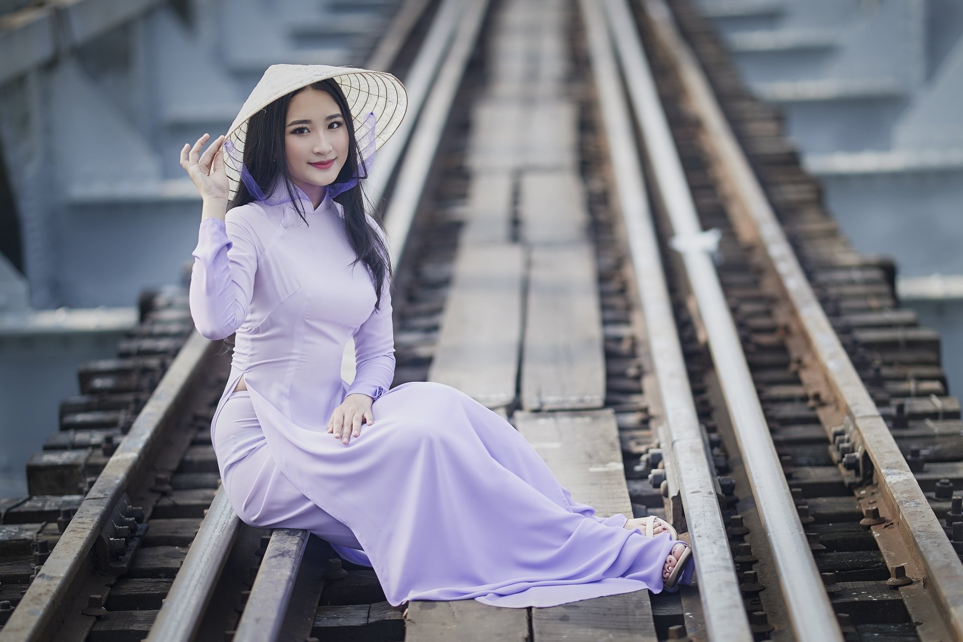 Download Asian Conical Hat Model Woman Asian 4k Ultra HD Wallpaper