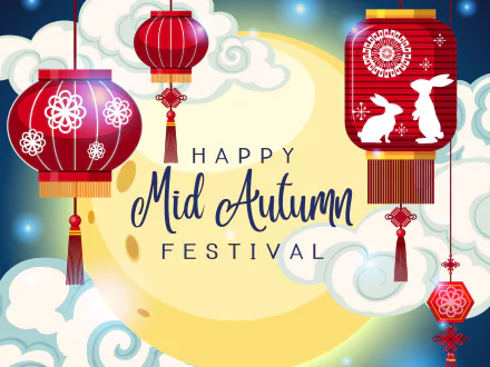 Moon Festival holiday Mid-Autumn Festival HD Desktop Wallpaper | Background Image