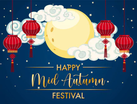 Moon Festival holiday Mid-Autumn Festival HD Desktop Wallpaper | Background Image