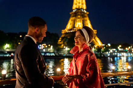 Lucien Laviscount Lily Collins TV Show Emily in Paris HD Desktop Wallpaper | Background Image
