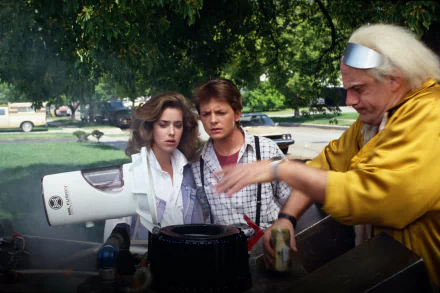 Dr. Emmett Brown Christopher Lloyd Michael J. Fox Marty McFly movie Back To The Future HD Desktop Wallpaper | Background Image