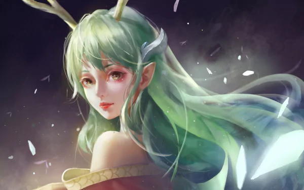 green hair fantasy elf HD Desktop Wallpaper | Background Image