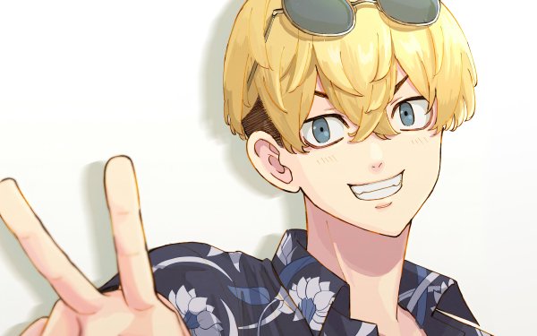 Anime Tokyo Revengers Chifuyu Matsuno Peace Sign Blonde HD Wallpaper | Background Image